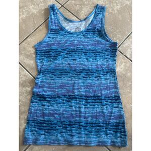 Alpine Design M Basic Graphic Tank Top Blouse Women Blue